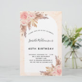 Papier Budget anniversaire pampas herbe rose or rose blus (Debout devant)