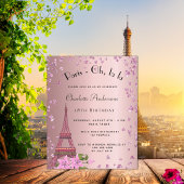 Papier Budget anniversaire Paris blush rose Eiffel invita
