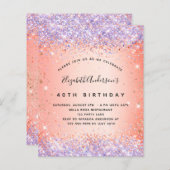 Papier Budget anniversaire parties scintillant orange vio (Devant / Derrière)