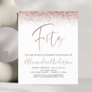 Papier Budget Anniversaire Parties scintillant Rose Gold 