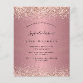Papier Budget anniversaire parties scintillant rose or mé (Devant)