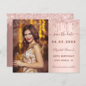 Papier Budget anniversaire photo rose QR glam Enregistrer (Devant / Derrière)