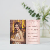 Papier Budget anniversaire photo rose QR glam Enregistrer (Debout devant)