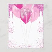 Papier Budget anniversaire rose blanc fille invitation (Dos)