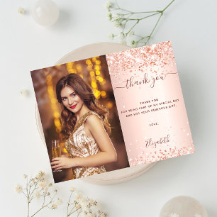 Papier Budget anniversaire rose blush photo QR code merci