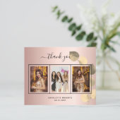 Papier Budget anniversaire rose eucalyptus photo merci (Debout devant)