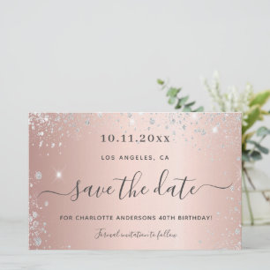 Papier Budget anniversaire rose or argent argent enregist