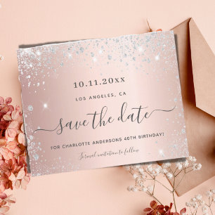 Papier Budget anniversaire rose or argent argent enregist
