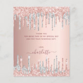 Papier BUDGET anniversaire rose or argent parties scintil (Dos)