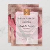 Papier Budget anniversaire rose or invitation (Devant / Derrière)