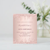 Papier BUDGET anniversaire rose or parties scintillant ro (Debout devant)