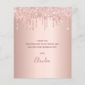 Papier Budget anniversaire rose or rousse parties scintil (Dos)