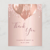 Papier Budget anniversaire rose or rousse parties scintil (Devant)