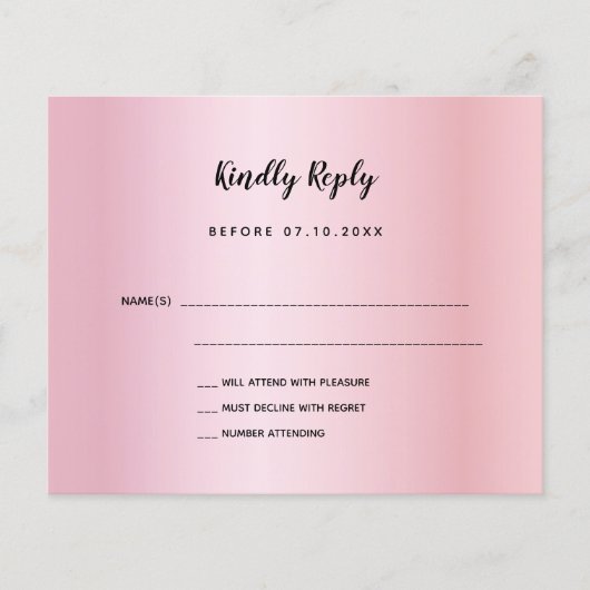 Papier Budget anniversaire rose or violet arc RSVP (Devant)