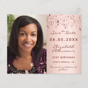Papier Budget anniversaire rose photo broussaillée Enregi