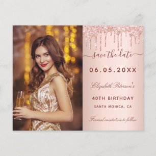 Papier Budget anniversaire rose photo de parties scintill