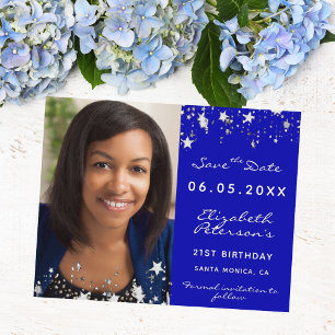 Papier Budget anniversaire royal bleu photo Enregistrez l
