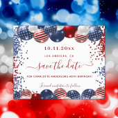 Papier Budget anniversaire USA rouge blanc bleu enregistr