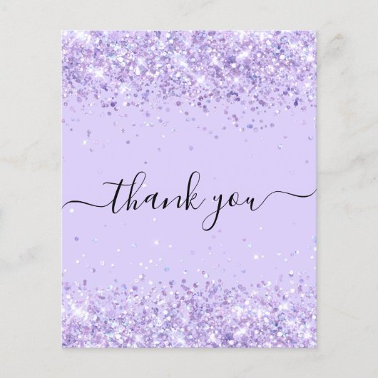 Papier Budget Anniversaire violet parties scintillant pou (Devant)