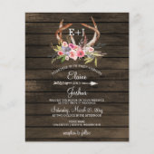 Papier Budget Antlers Pays Chic Mariage Invitations (Devant)