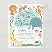 Papier Budget Appeler tous les animaux de parti | Anniver (Devant)