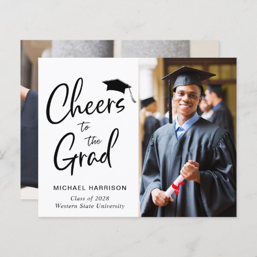 Papier Budget applaudit Grad Photo Faire-part Grad (Devant / Derrière)