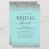 Papier Budget Aqua Blue Turquoise Silver Parties scintill (Devant / Derrière)