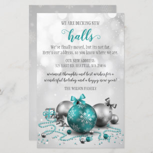 Papier Budget Aqua Deck New Halls Moving Holiday Card