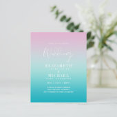 Papier BUDGET Aqua Mariage rose Inviter Ocean Beach (Debout devant)