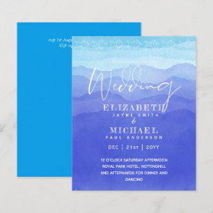 Papier BUDGET Aqua Ocean Wedding Inviter Plage Destinatio