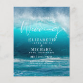 Papier BUDGET Aqua Ocean Wedding Inviter Plage Destinatio (Devant)
