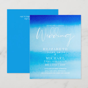 Papier BUDGET Aqua Ocean Wedding Inviter Plage Destinatio