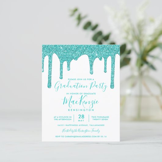 Papier BUDGET Aqua Parties scintillant Turquoise Drives G (Debout devant)
