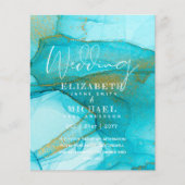 Papier BUDGET Aqua Watercolor Wedding Inviter Ocean Beach (Devant)