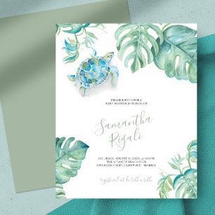 Papier Budget Aquarelle Baby shower Tortue de mer Thème