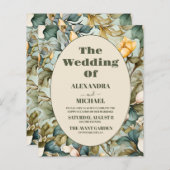 Papier Budget Aquarelle Blanc Lily Art Nouveau Mariage (Devant / Derrière)