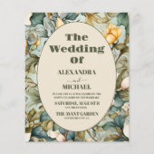 Papier Budget Aquarelle Blanc Lily Art Nouveau Mariage (Devant)