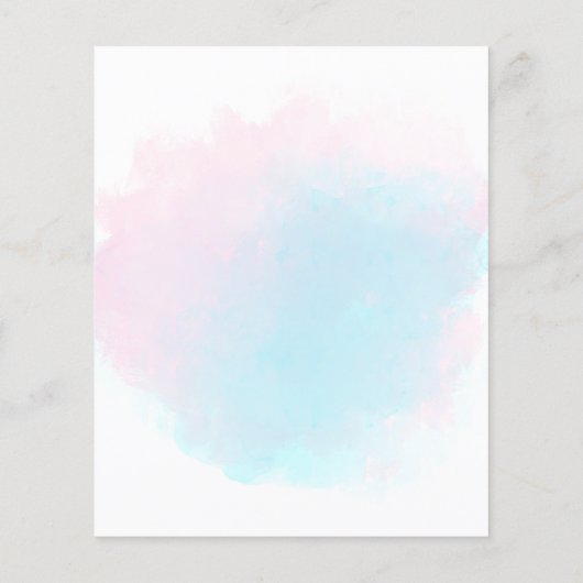 Papier Budget Aquarelle bleu rose Faire-part de mariage (Dos)