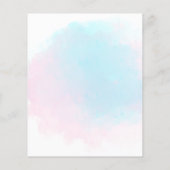 Papier Budget Aquarelle bleu rose Faire-part de mariage (Dos)