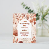 Papier Budget Aquarelle Bourgogne Fleur sauvage Mariage (Debout devant)