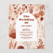 Papier Budget Aquarelle Bourgogne Fleur sauvage Mariage (Devant)