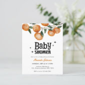 Papier Budget Aquarelle Citrus Orange Baby shower (Debout devant)