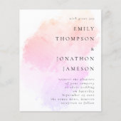 Papier Budget Aquarelle Corail rose Faire-part de mariage (Devant)