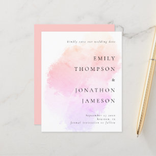 Papier Budget Aquarelle Corail Rose Mariage Enregistrer L