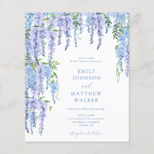 Papier BUDGET Aquarelle Dusty Blue Floral Mariage Inviter