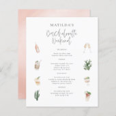 Papier budget aquarelle enterrement de vie de jeune fille (Devant / Derrière)