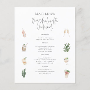 Papier budget aquarelle enterrement de vie de jeune fille