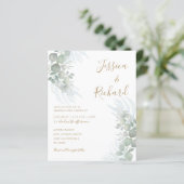 Papier Budget Aquarelle Eucalyputus Sage Mariage vert (Debout devant)