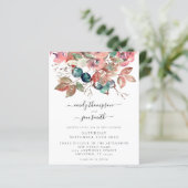 Papier Budget Aquarelle Faire-part de mariage de fleurs r (Debout devant)