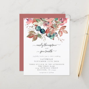 Papier Budget Aquarelle Faire-part de mariage de fleurs r